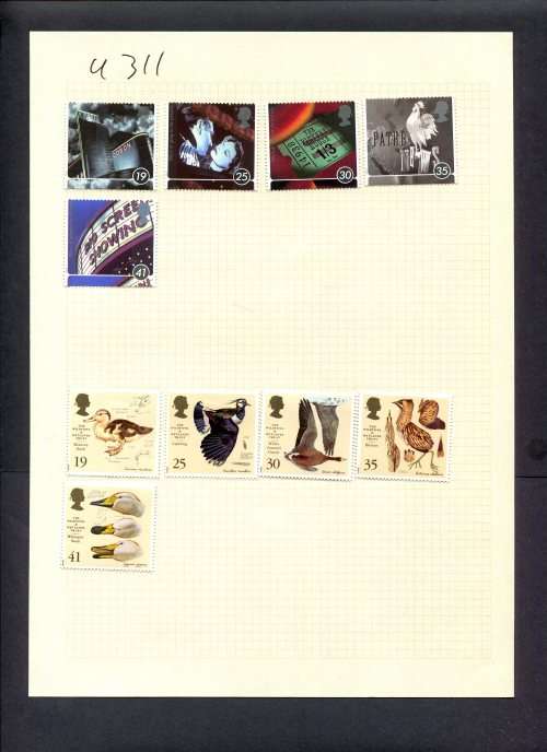 Great Britain - 10 Stamps (Hinged) On Album Page