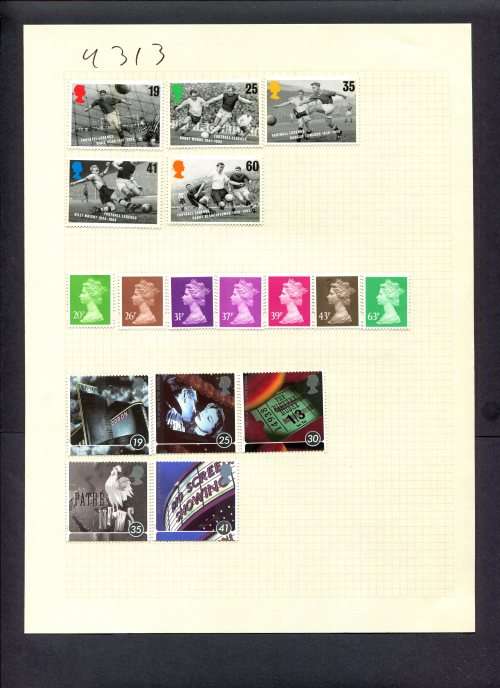 Great Britain - 17 Stamps (Hinged) On Album Page