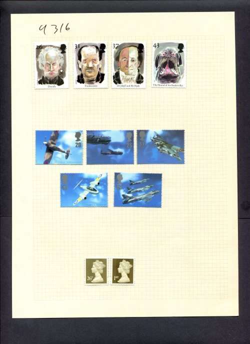 Great Britain - 11 Stamps (Hinged) On Album Page