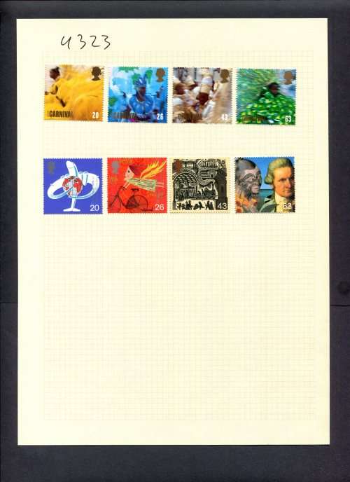Great Britain - 8 Stamps (Hinged) On Album Page