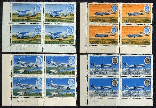 Rhodesia - Set of 4 Control Block of 4 - 1966 - MNH
