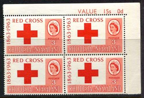 Rhodesia and Nyasaland - 1 Sheet Value Block of 4 - 1963 - MNH