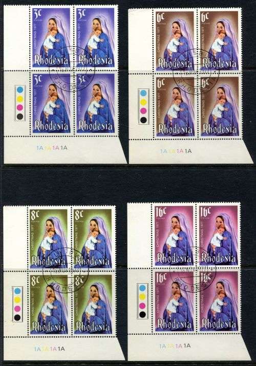 Rhodesia - Set of 4 Control Blocks of 4 1A - 1977 - Used(CTO)