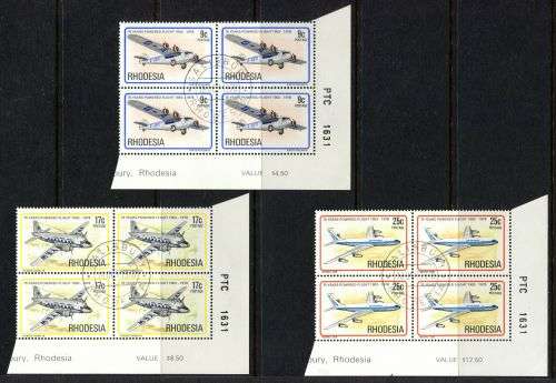 Rhodesia - Set of 6 PTC Blocks of 4 1A - 1978 - Used(CTO)