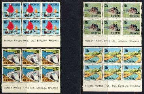 Rhodesia - 13 Imprint Blocks - 1970 - Used(CTO)