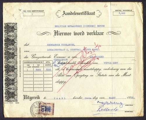 RSA - Revenue Document - Certificate No. 1