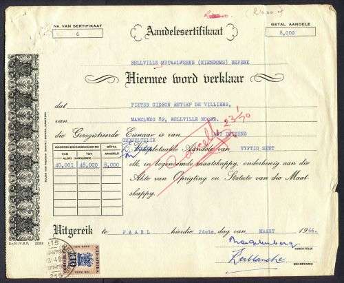 RSA - Revenue Document - Certificate No. 6