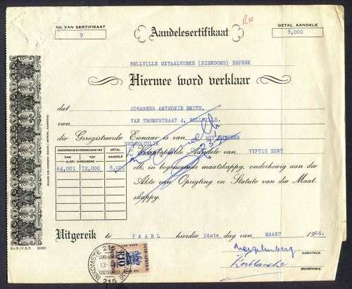 RSA - Revenue Document - Certificate No. 9