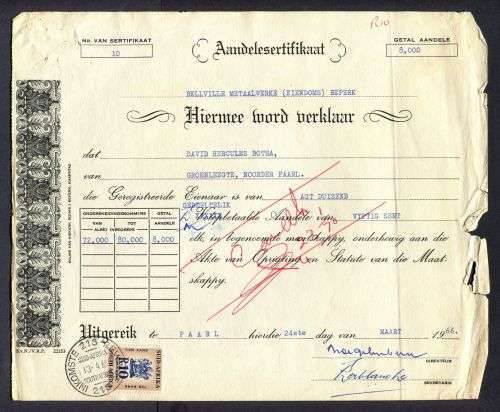 RSA - Revenue Document - Certificate No. 10