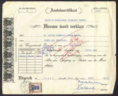RSA - Revenue Document - Certificate No. 11