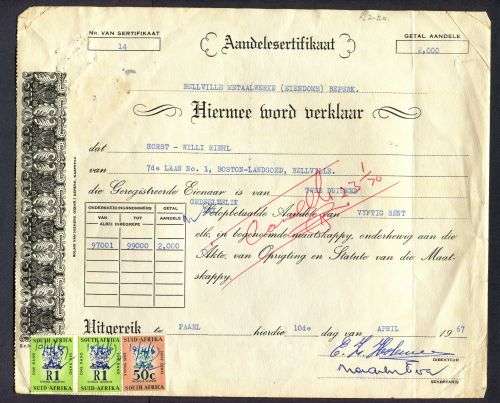 RSA - Revenue Document - Certificate No. 14