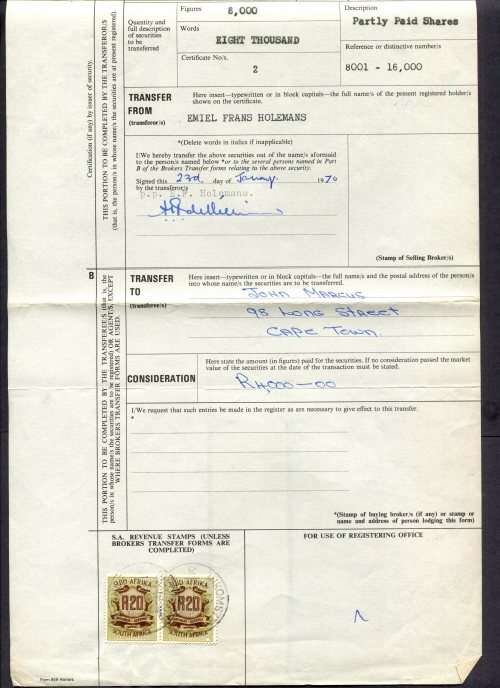 RSA - Revenue Document - Certificate No. 2