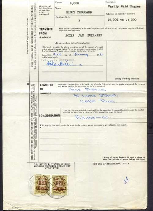RSA - Revenue Document - Certificate No. 3