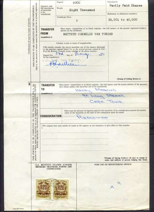RSA - Revenue Document - Certificate No. 5