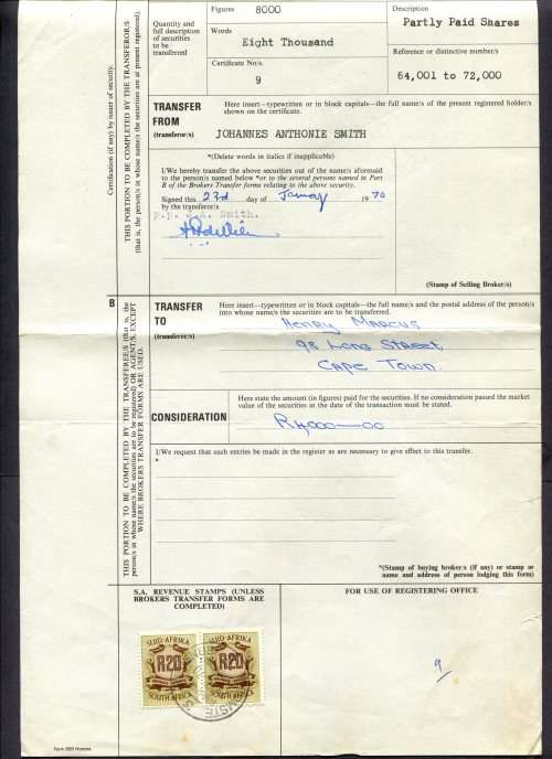 RSA - Revenue Document - Certificate No. 9