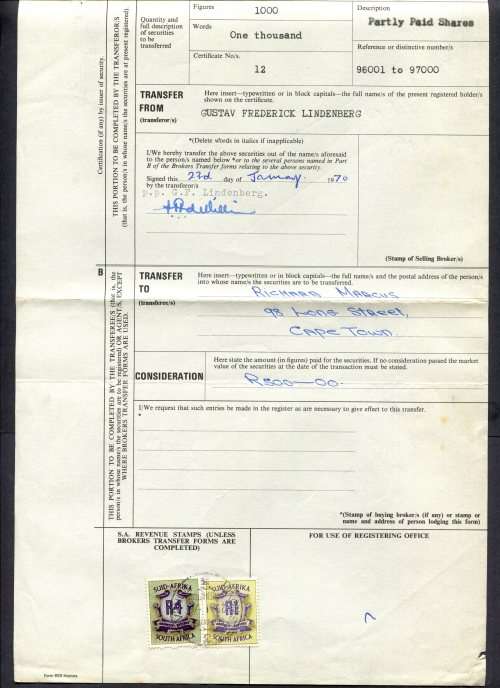 RSA - Revenue Document - Certificate No. 12