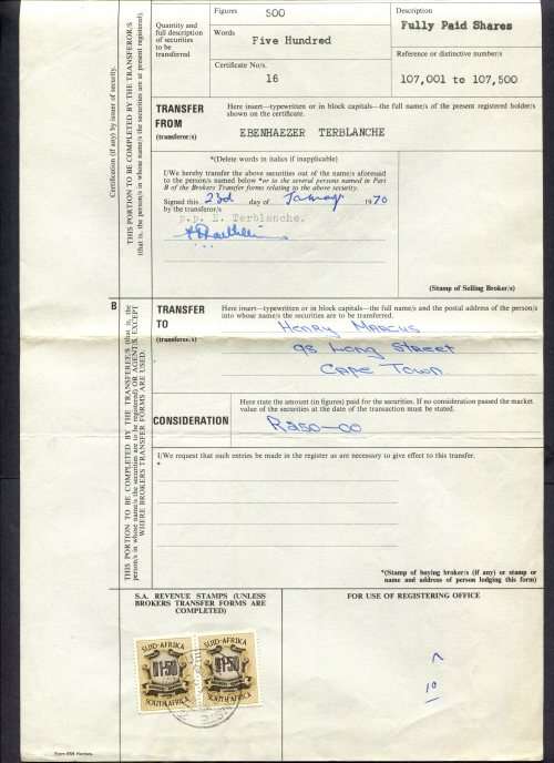 RSA - Revenue Document - Certificate No. 16