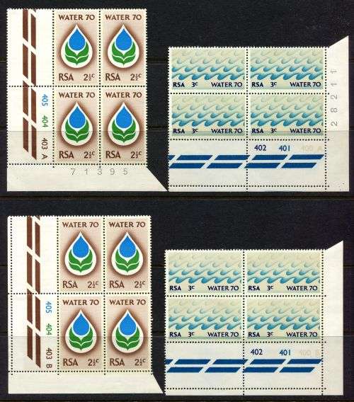 RSA - 4 Control Blocks of 4 - 1970 - MNH