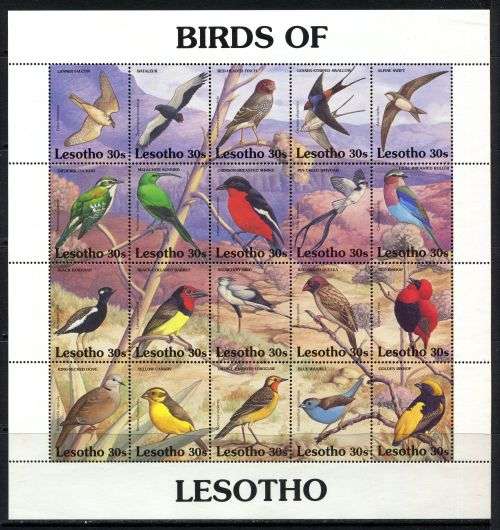 Lesotho -Birds -  Miniature Sheet - 1992 - MNH