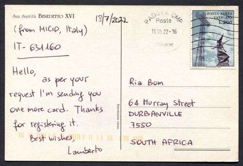 Vatican - Modern Used Post Card