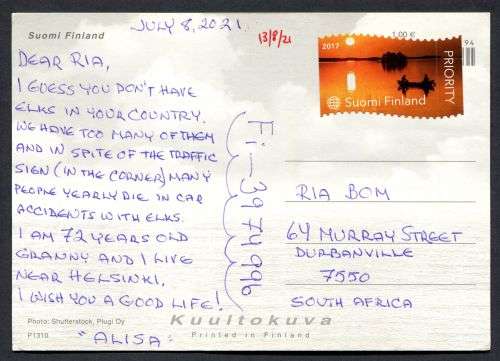 Finland - Modern Used Post Card
