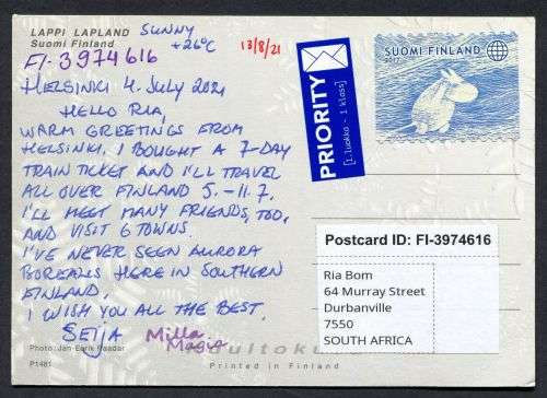 Finland - Modern Used Post Card