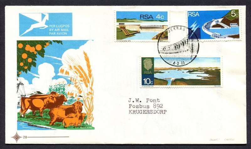 RSA - FDC 20 - 1972 - Orange Cattle