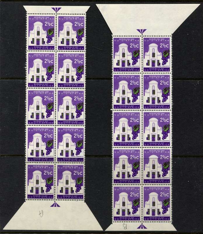 RSA - 4 Top and Bottom Arrow Blocks of 10 - 1961 - MNH