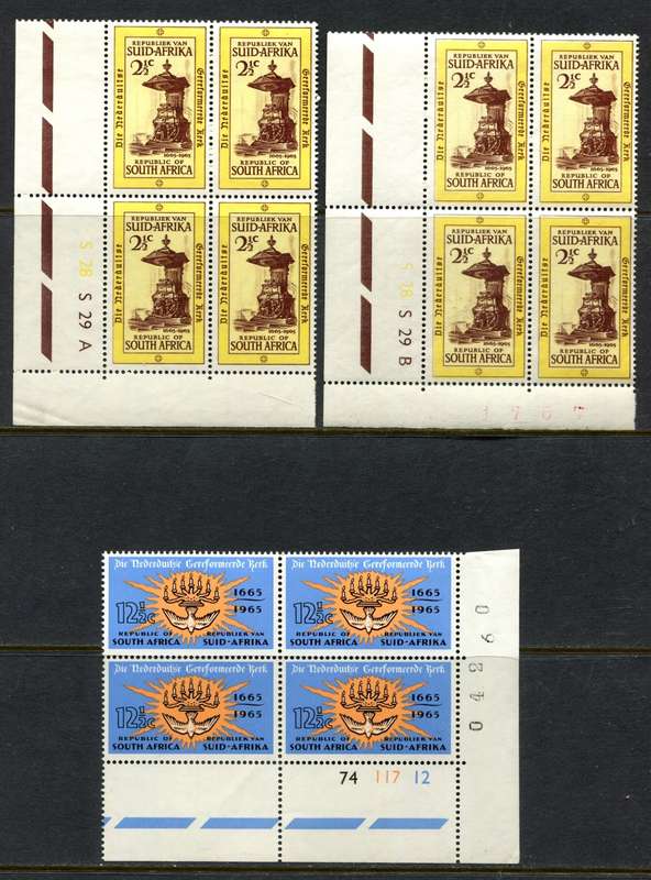 RSA - Set of 3 Control Blocks of 4 - 1965 - MNH