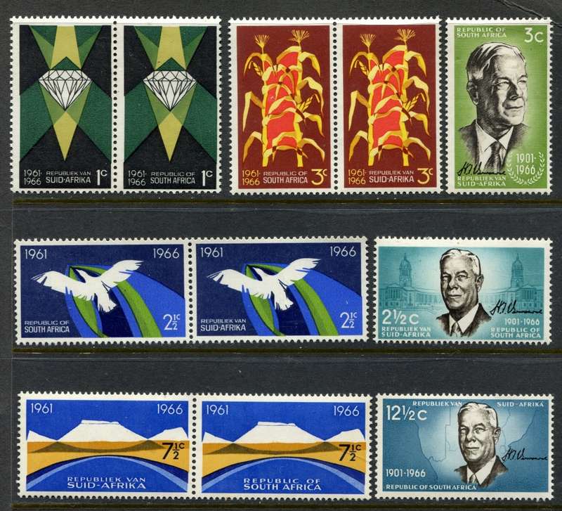 RSA - 11 Stamps of 1966 - MNH