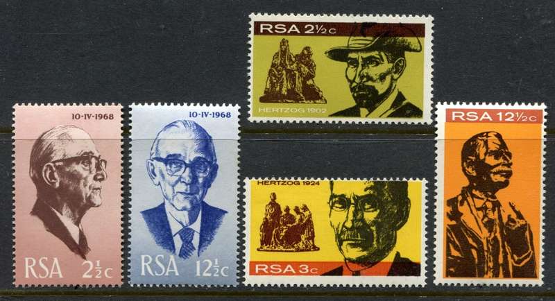 RSA - 5 Stamps of 1968 - MNH