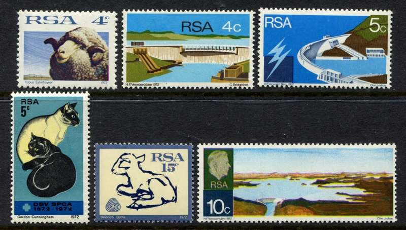 RSA - 6 Stamps of 1972 - MNH