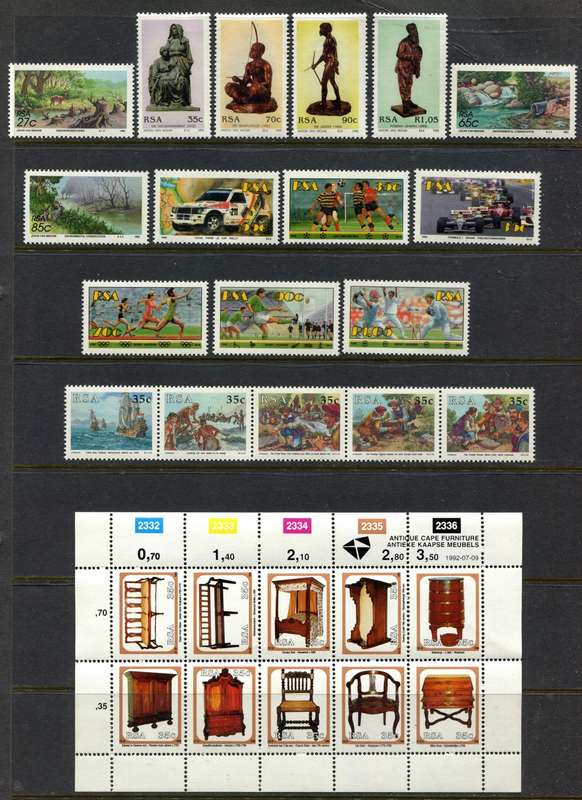 RSA - 28 Stamps of 1992 - MNH