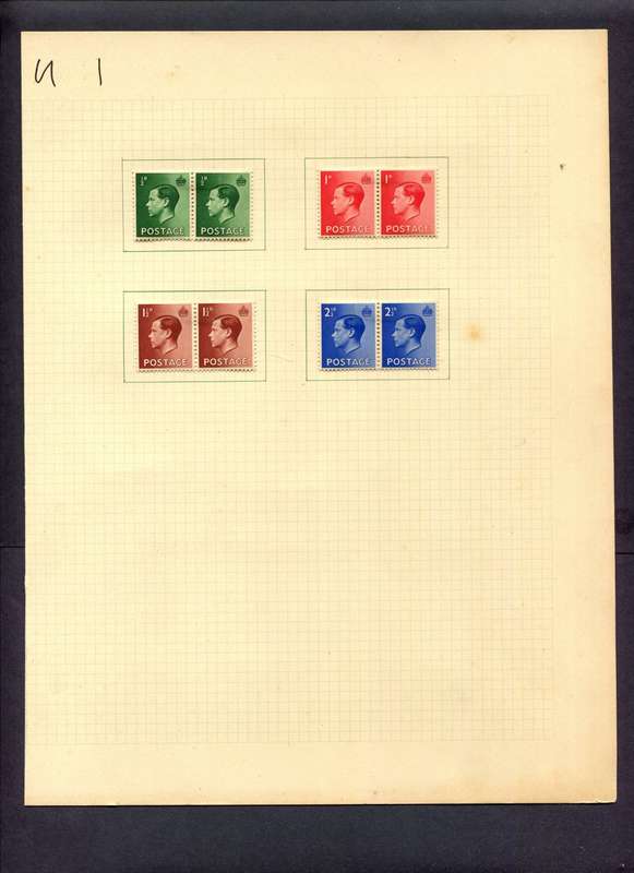 Great Britain - 8 Stamps Mounted (Hinged) On Album Page