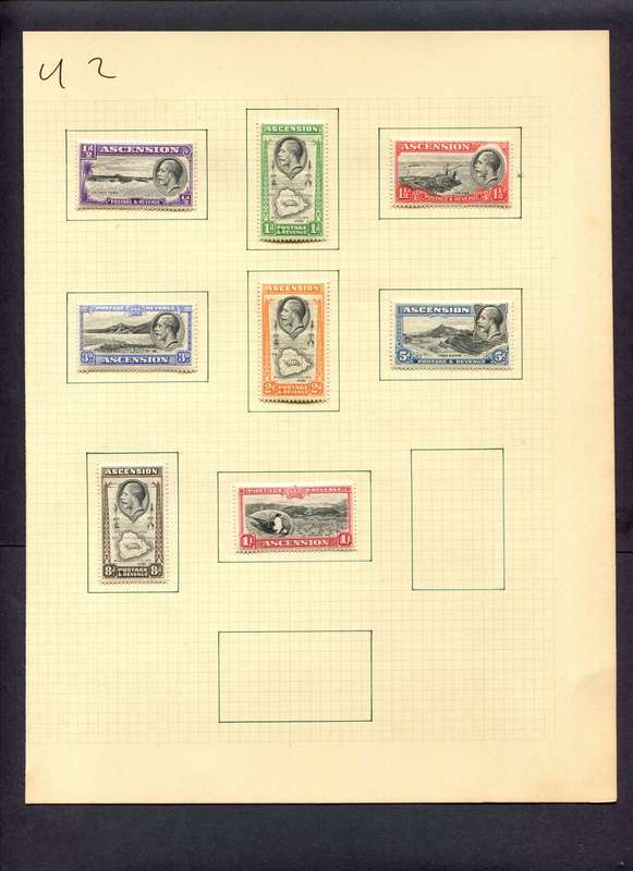 Ascension - 8 Stamps Mounted (Hinged) On Album Page
