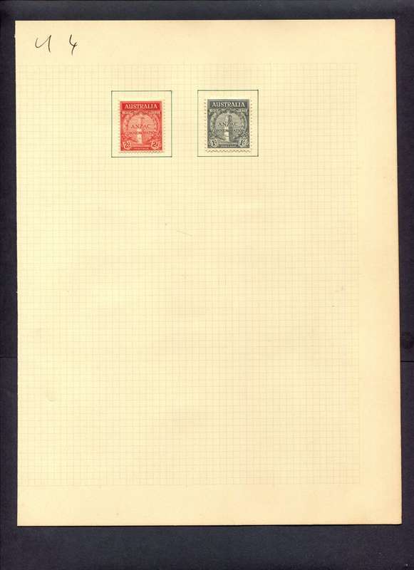 Australia - 2 Stamps Mounted (Hinged) On Album Page