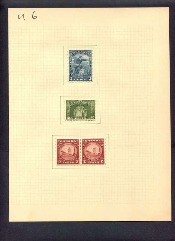 Canada - 4 Stamps Mounted (Hinged) On Album Page
