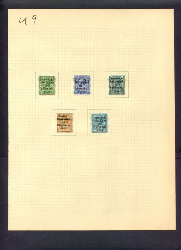 Ireland - 5 Stamps Mounted (Hinged) On Album Page