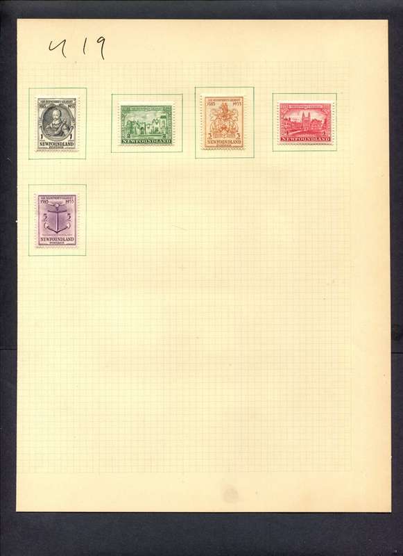 Newfoundland - 5 Stamps Mounted (Hinged) On Album Page