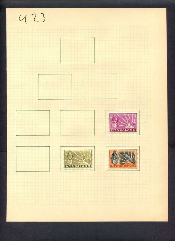 Nyasaland - 3 Stamps Mounted (Hinged) On Album Page