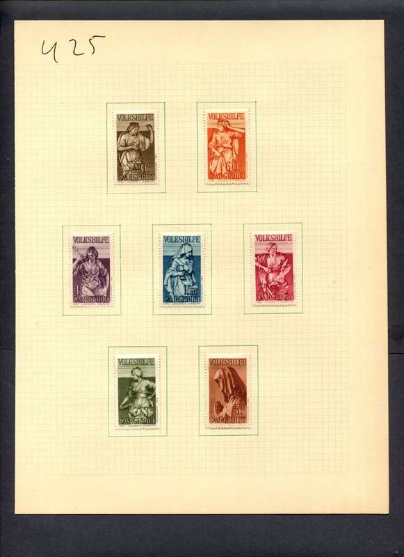 Saar - 7 Stamps Mounted (Hinged) On Album Page