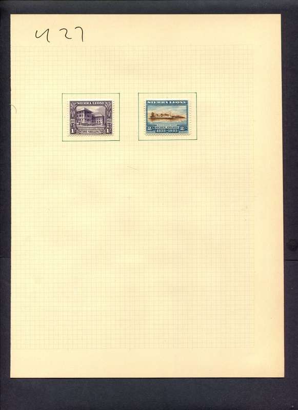 Sierra Leone - 2 Stamps Mounted (Hinged) On Album Page