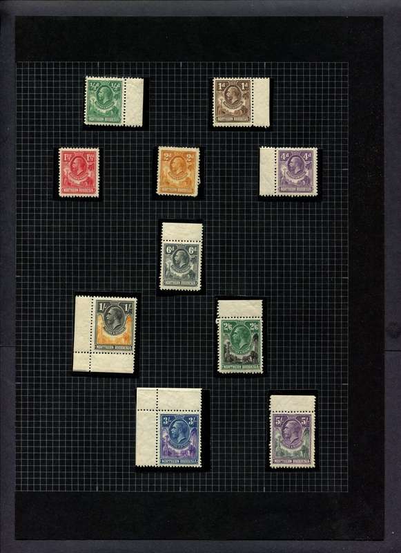Northern Rhodesia - 10 Stamps Mounted (Hinged) On Album Page