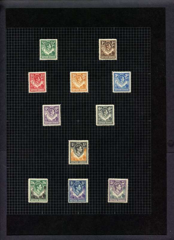 Northern Rhodesia - 11 Stamps Mounted (Hinged) On Album Page