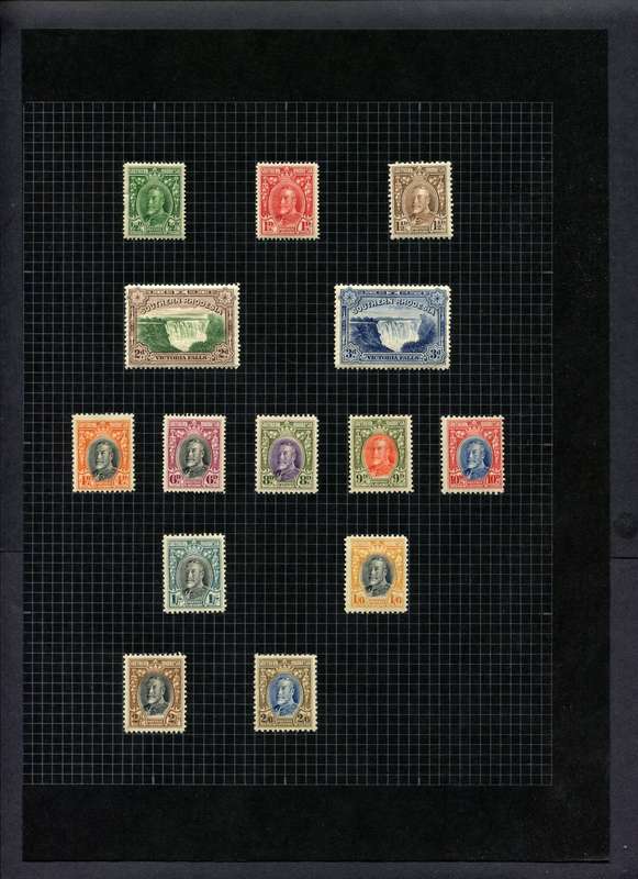 Southern Rhodesia - 14 Stamps Mounted (Hinged) On Album Page