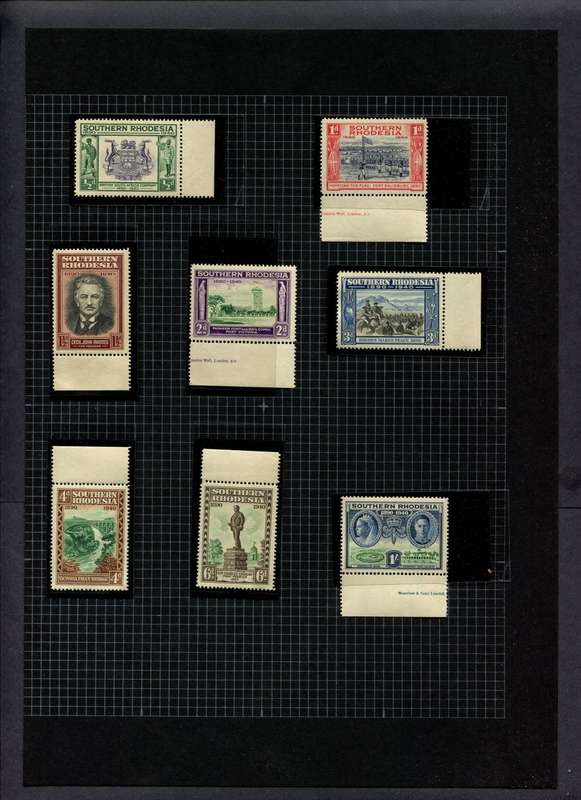 Southern Rhodesia - 8 Stamps Mounted (Hinged) On Album Page