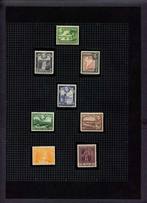 Guiana - 8 Stamps Mounted (Hinged) On Album Page