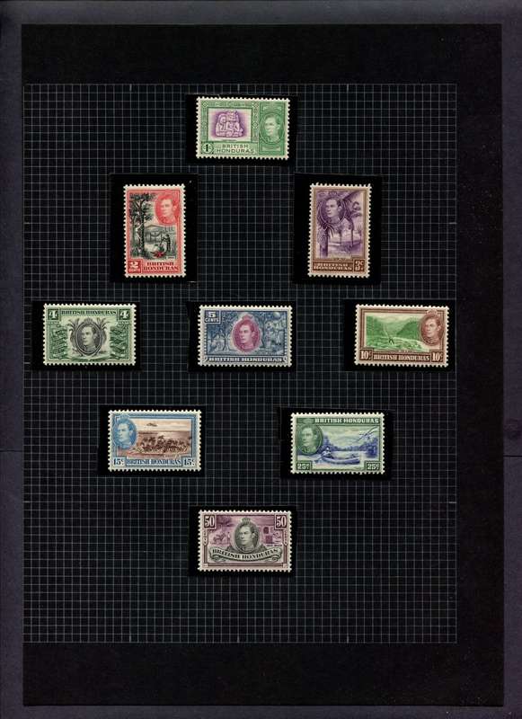 Honduras - 9 Stamps Mounted (Hinged) On Album Page