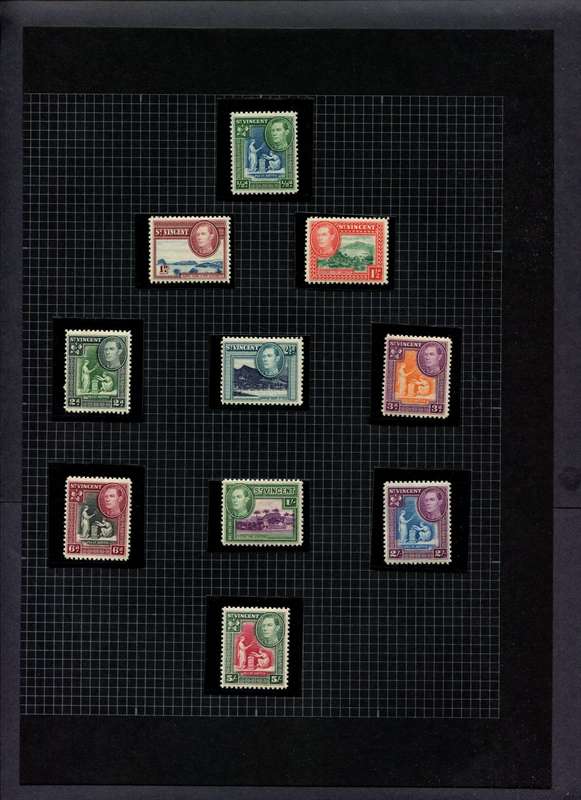 St. Vincent - 10 Stamps Mounted (Hinged) On Album Page