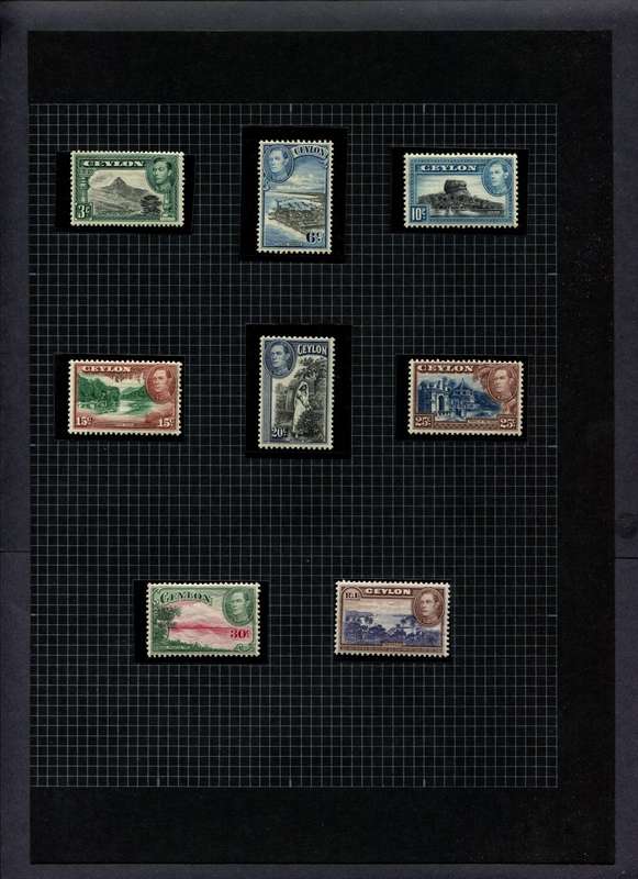 Ceylon - 8 Stamps Mounted (Hinged) On Album Page